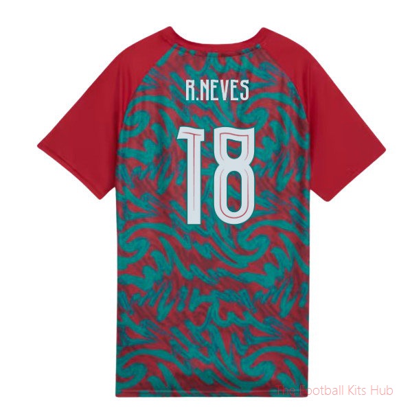 2026-2027 Portugal Warm Up Jersey (Red) - Kids (R.Neves 18)