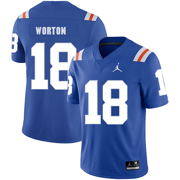 Men's None Blue 2024 game day None #18 performance Jersey comfortable