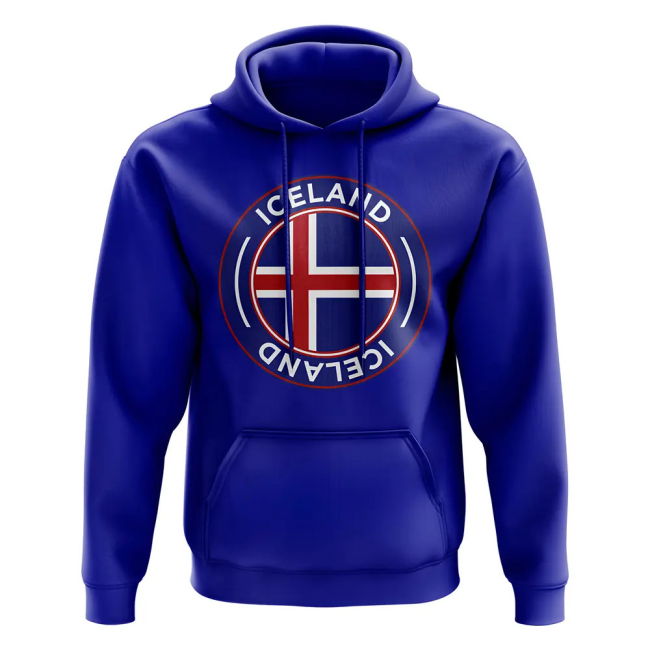 Iceland Football Badge Hoodie (Royal) Authentic Euro Authentic
