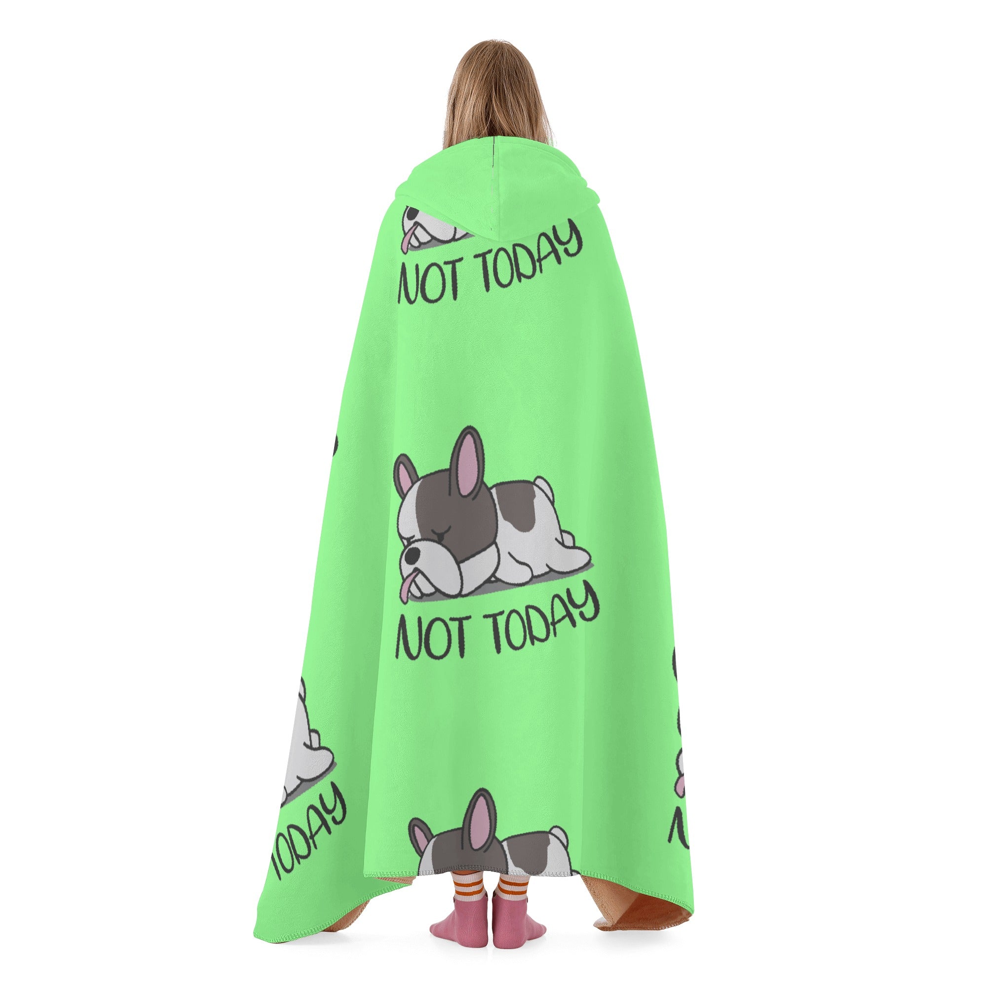 French Bulldog Not Today Hooded Blanket Useful Frenchie Gear