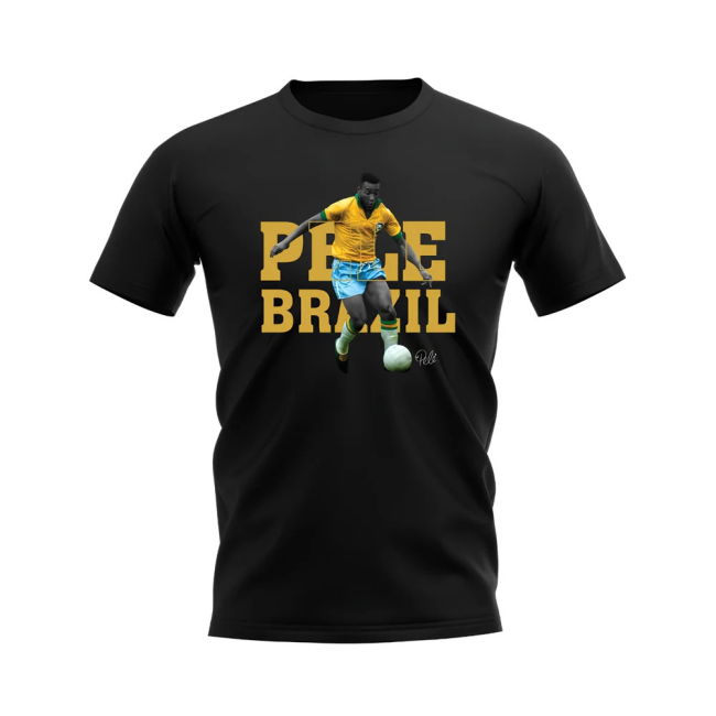 World Pele Brazil Player Tee (Black) World High Football