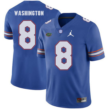 Men's None Blue 2024 team authorized Nick Washington #8 away jersey