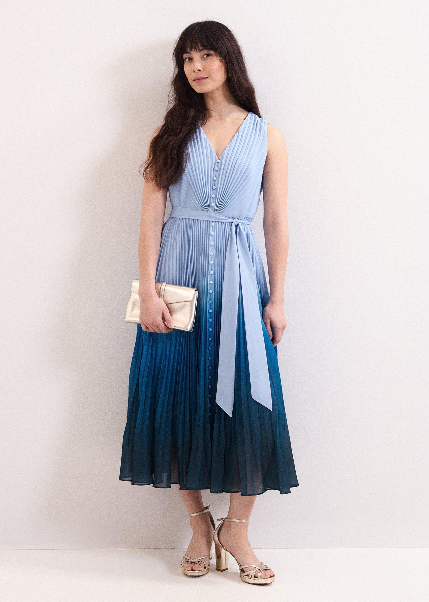 Mira Blue Ombre Sleeveless Dress