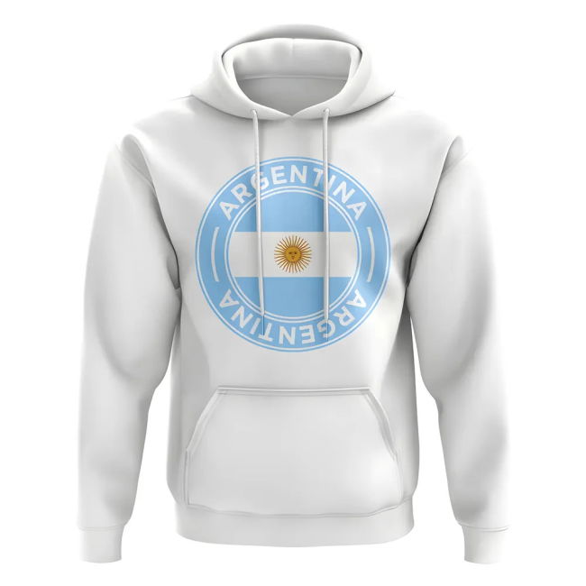 Performance-Driven Argentina Football Badge Hoodie (White)