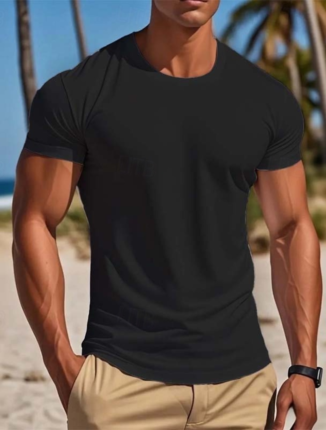 100% Cotton Men's T Shirt Tee Top Short Sleeve Sleeves Crew Neck