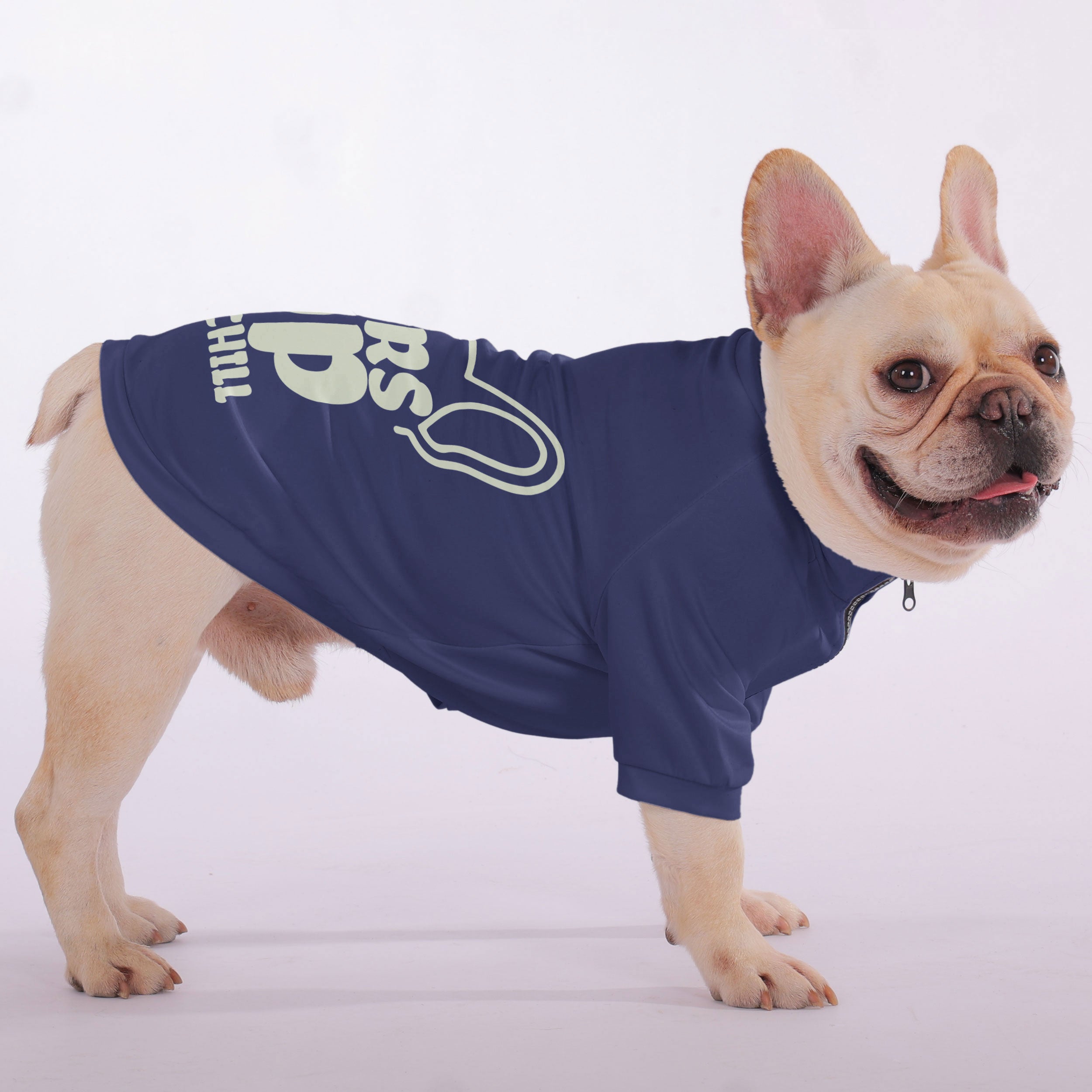 French Bulldog Ears Up, No Chill Snuggly Zip Up Sweatshirt For French