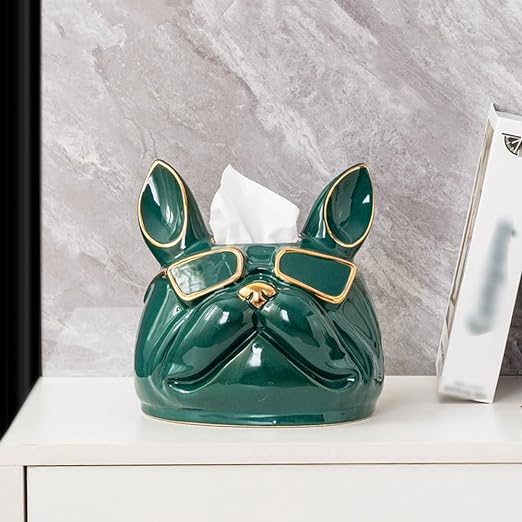 French Bulldog Lefur Frenchie Shaped Tissue Dispenser Box Durable Dog Item