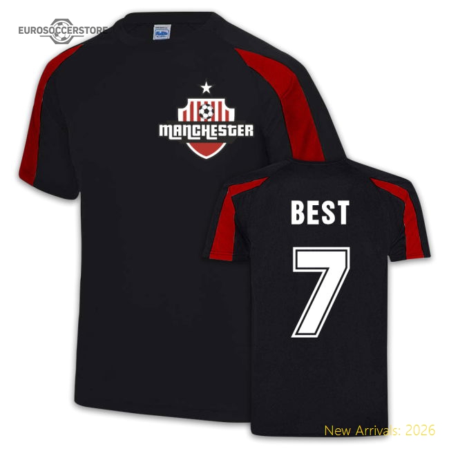 George Best Manchester United Sport Training Jersey (Black)