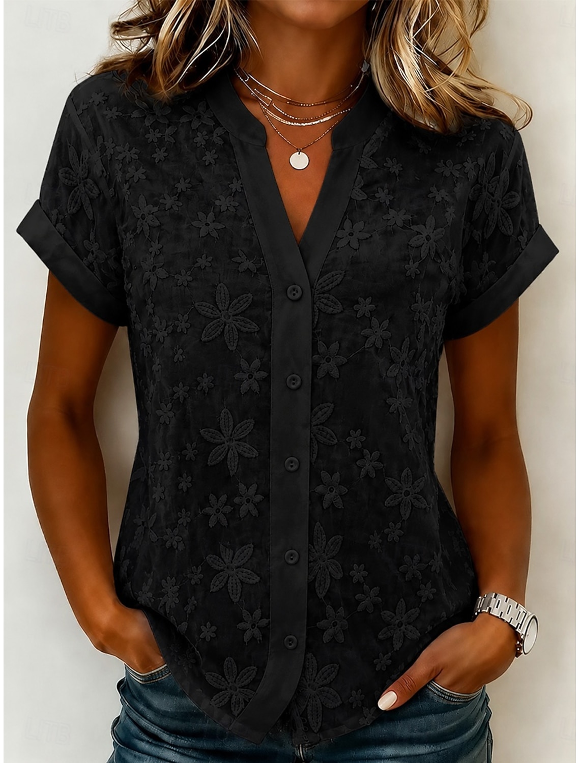 Women's T Shirt Embroidered Floral Graphic Fashion Short Sleeve Crew Neck Long Tops Casual Beach White Summer Spring