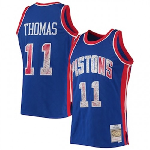 Blue DET Detroit Pistons #11 Nike Vintage Jersey Game Day Wear