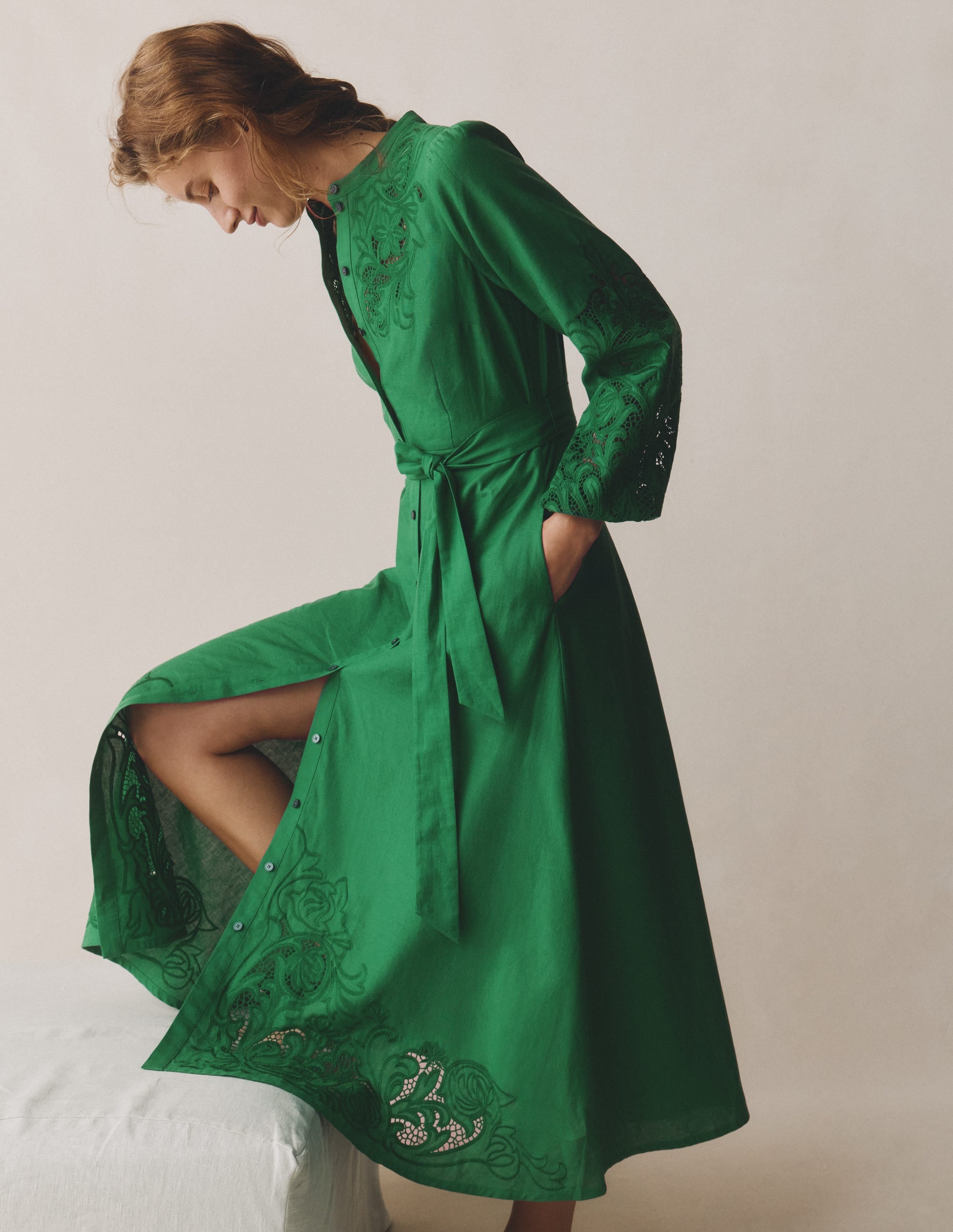 Mae Linen Blend Shirt Dress