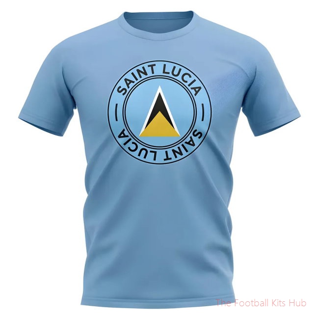 Saint Lucia Football Badge T-Shirt (Sky)