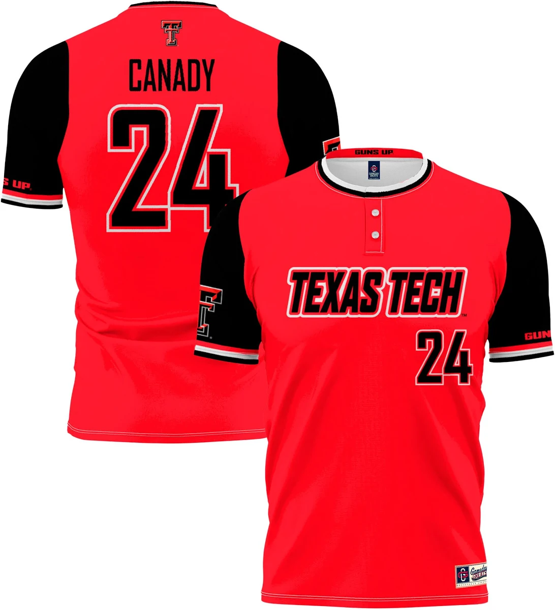 [NJP] NiJaree Canady Texas Tech Red Raiders GameDay Greats Youth Softball Fashion Jersey - Red