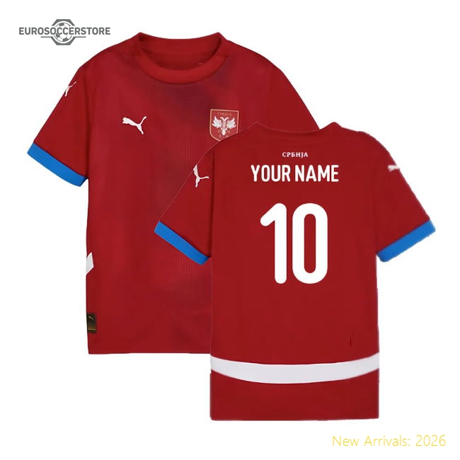 Serbia Children 2024 Home Jersey Shirt Football Fan For Football Match Day Essential