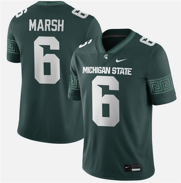 Men's None Nick Marsh #6 embroidered Green 2024 replica Jersey