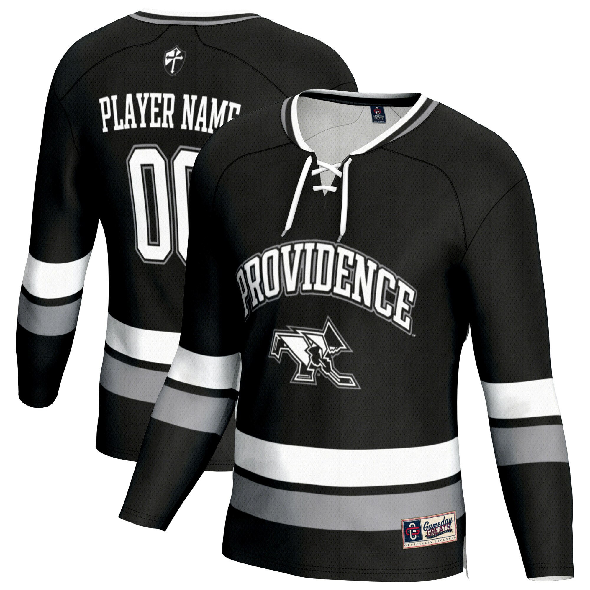 [DDG] Providence Friars GameDay Greats Youth NIL Pick-A-Player Men's Hockey Lightweight Jersey - Black