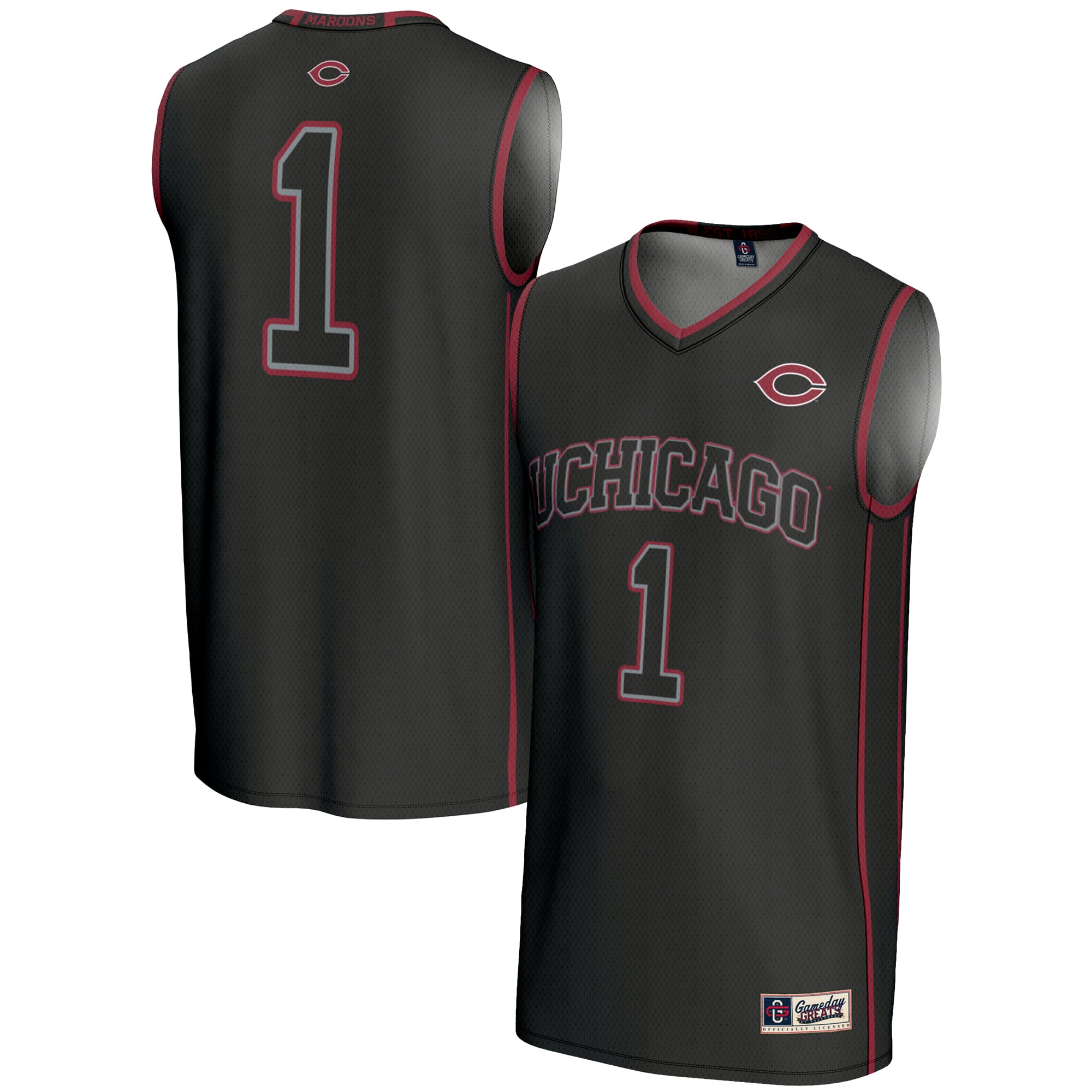 #1 UChicago Maroons GameDay Greats Youth Lightweight Basketball Jersey - Black