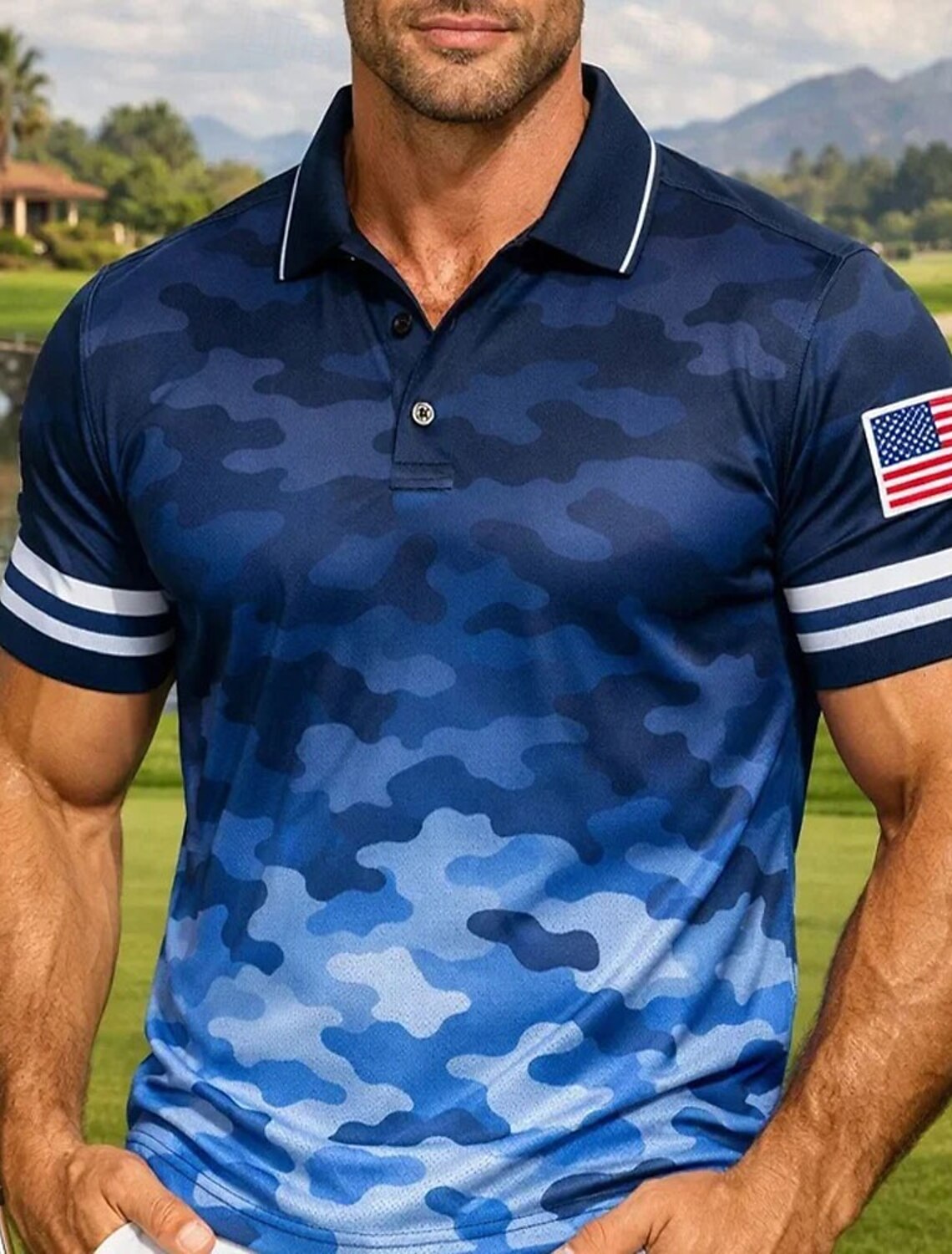 Men's 4th of July U.S. 250th Anniversary Jet Fighter American Flag Shirt Summer Shirt Button Up Shirt Short Sleeve Patriotic Outdoor Holiday Summer Spring Turndown 3D Print Collared Shirts Front One