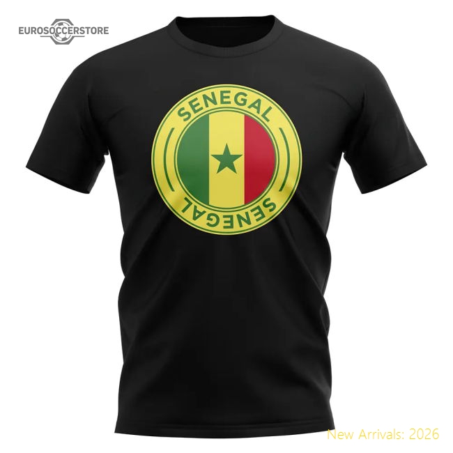 Teranga Lions Football Badge T-shirt (black) - Rising Football Nation