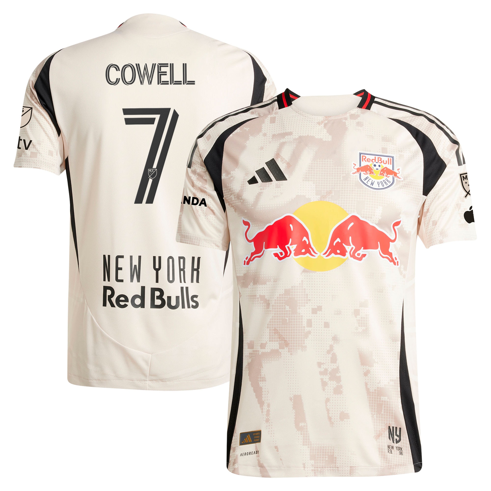 [SJH] Youth Cade Cowell New York Red Bulls 2025 Stone Kit On-Field Authentic Jersey - Tan