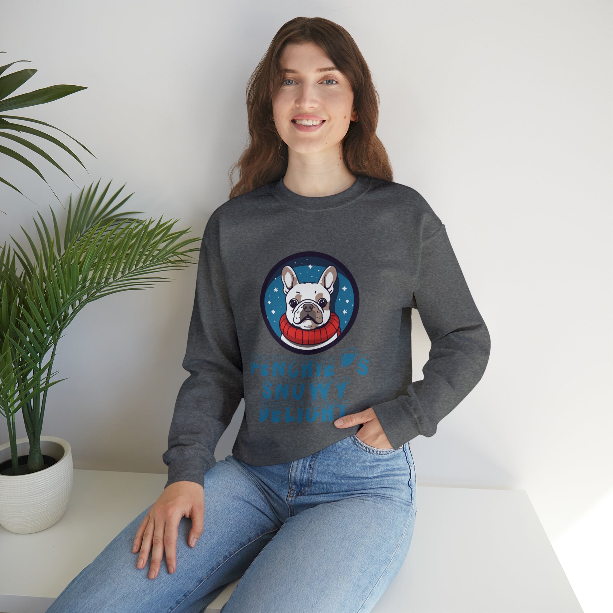 Snowy Delight - Frenchie Lover Unisex Sweatshirt Everyday Use