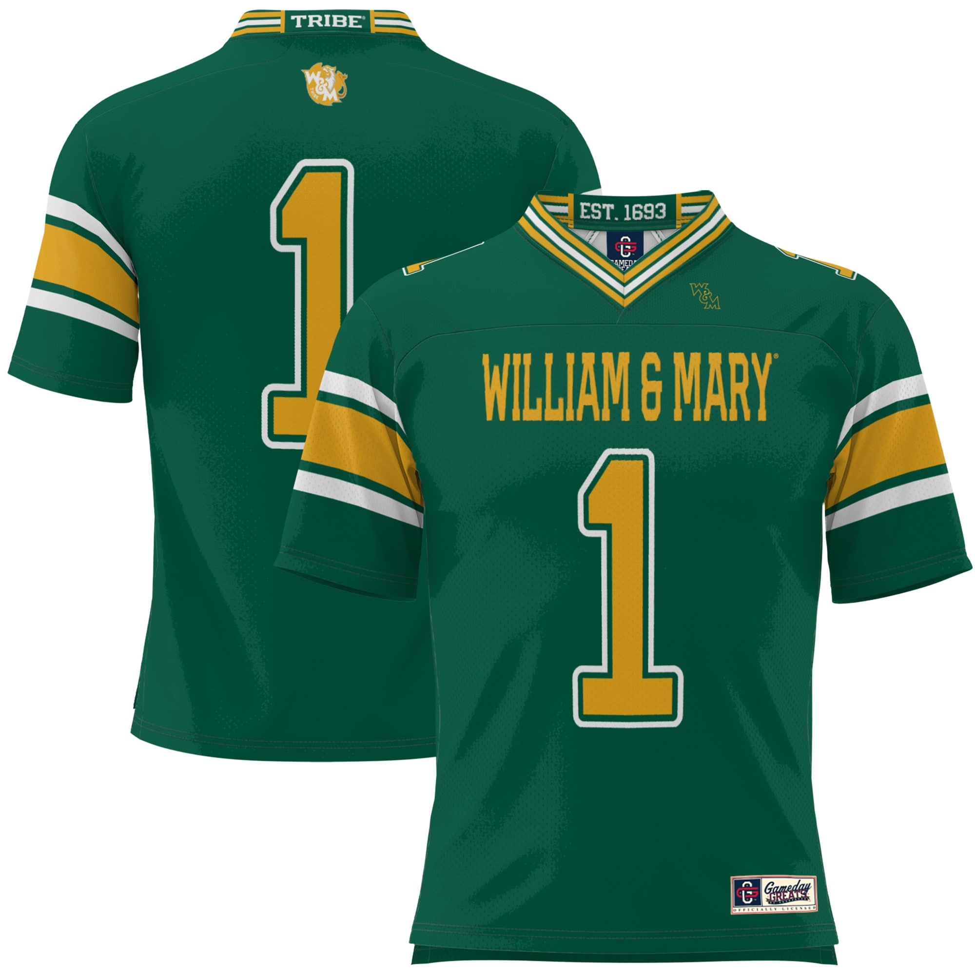 #1 William & Mary Tribe GameDay Greats Youth Football Jersey - Green