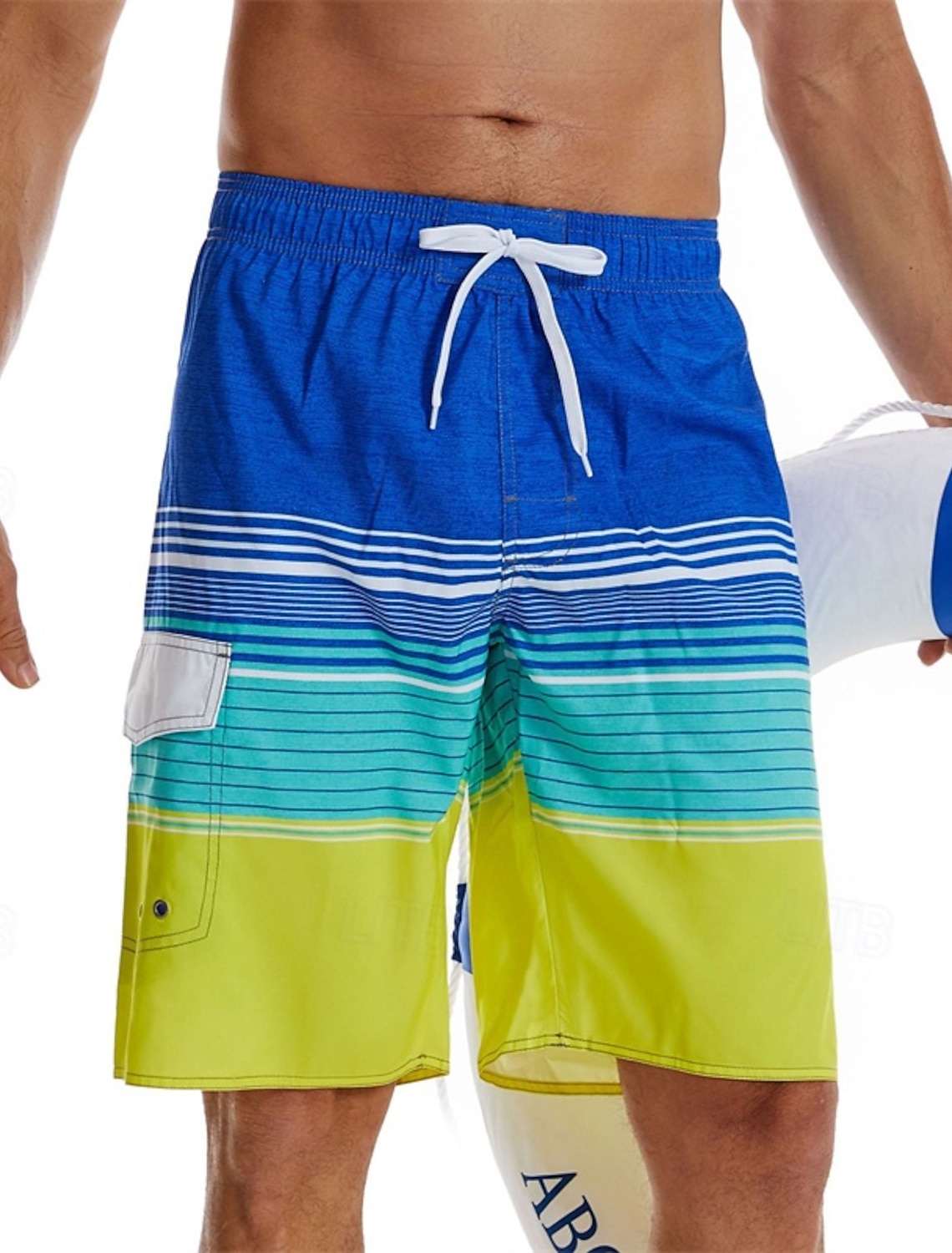 Men's Board Shorts Swim Shorts Swim Trunks Stripes Printed Drawstring with Pockets Quick Dry With Pockets Board Shorts Bottoms Surfing Beach Water Sports Summer