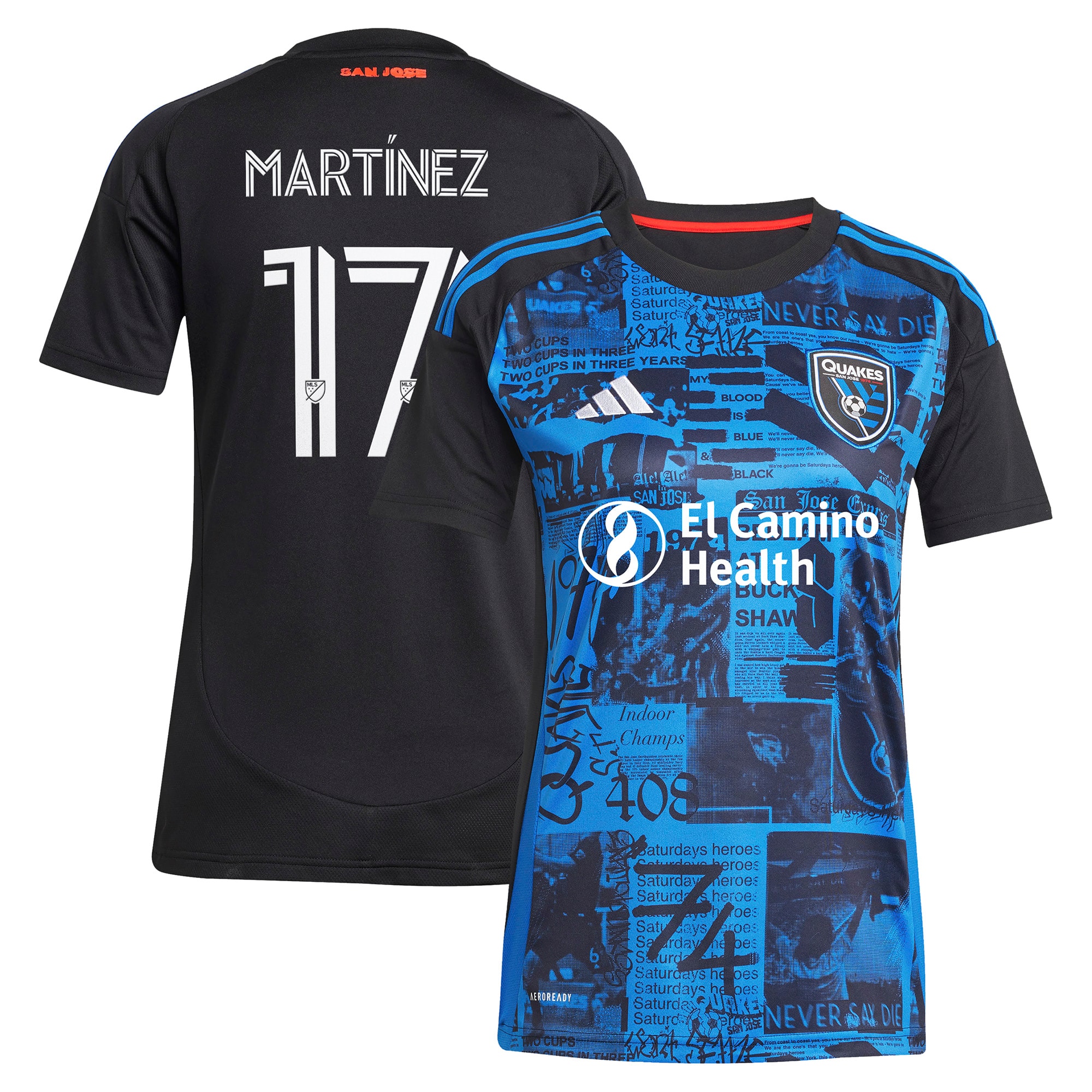 [SJH] Youth Josef Martinez San Jose Earthquakes Women's 2025 Headliner Replica Player Jersey - Black