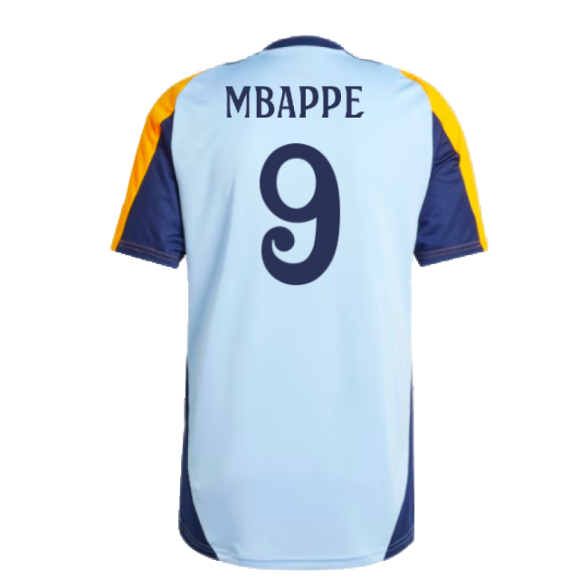 2024-2025 Madrid Real Madrid Training Shirt (Glow Blue) (Mbappe 9)