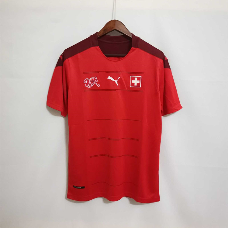 SwitzerlandSuisse Euro 2020 Home Red Soccer Jersey Football Shirt -