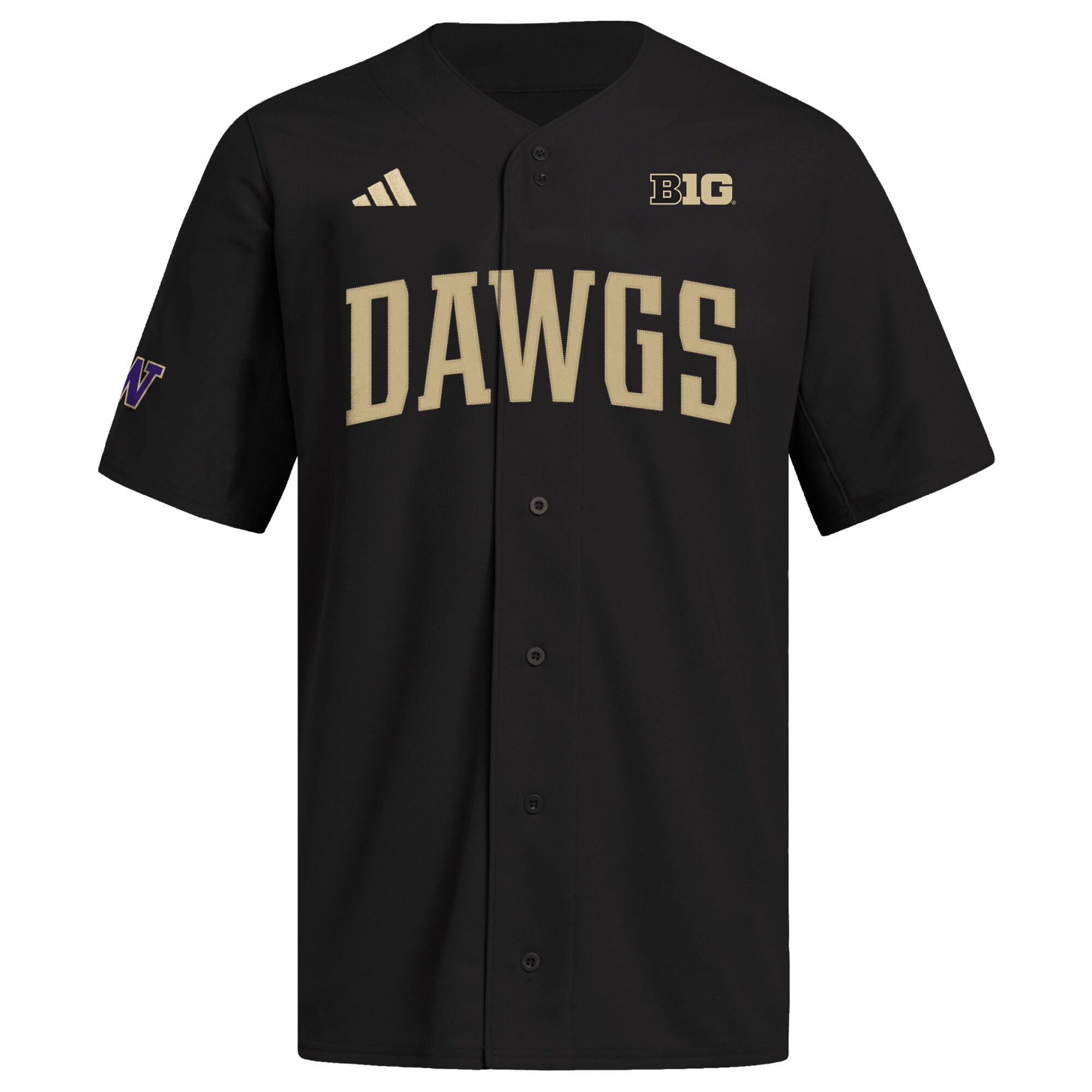 [DDG] Washington Huskies Replica Baseball Jersey - Black