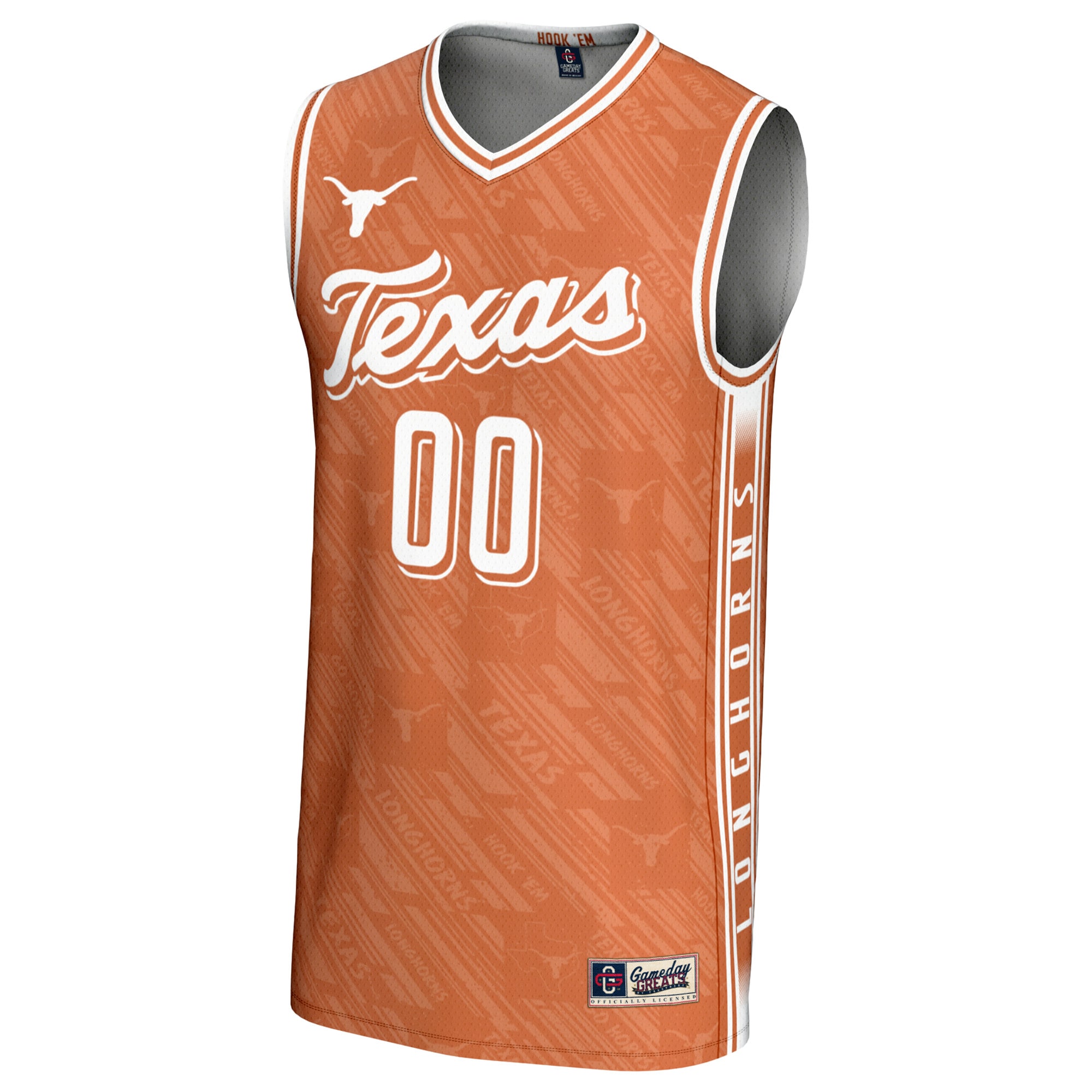 [DDG] Texas Longhorns GameDay Greats Unisex NIL Pick-A-Player Women's Basketball Lightweight Highlight Print Jersey - Texas Orange