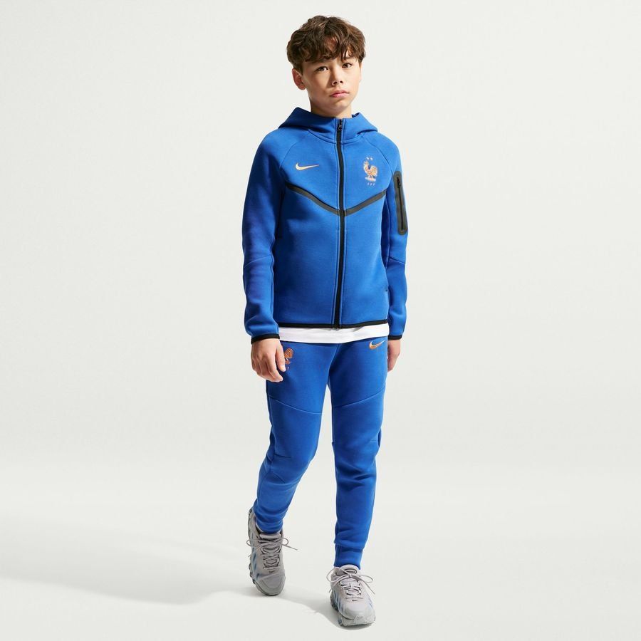 [EFKS] 2026 France Hoodie NSW Tech Fleece FZ World Cup Game Royal/Metallic Copper Kids