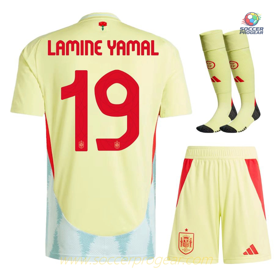 Spain Away Kids Football Shirt Set Football Jersey 2024/25 Collection Yamal