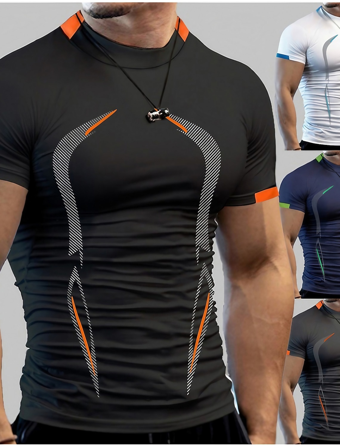 Men's T Shirt Moisture Wicking Shirts Short Sleeve Round Neck Spring,