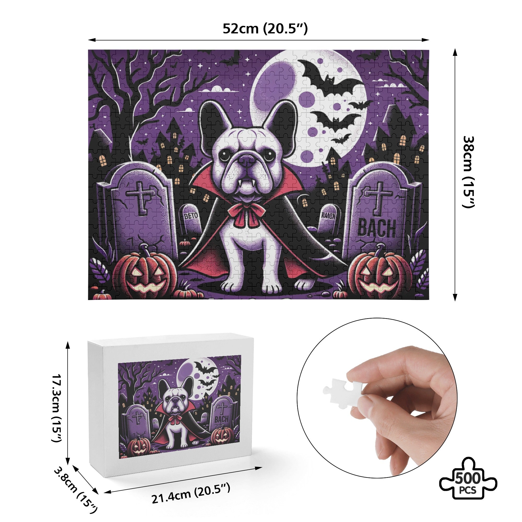 King - Bulldog 500-piece Wooden Puzzle Pet Gear | Vet-recommended