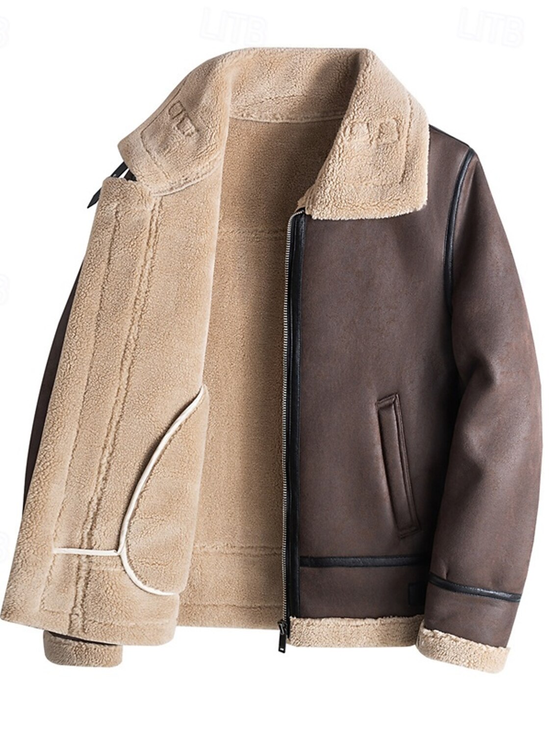 Men's Faux Leather Jacket Fleece Biker Motorcycle Vacation Daily