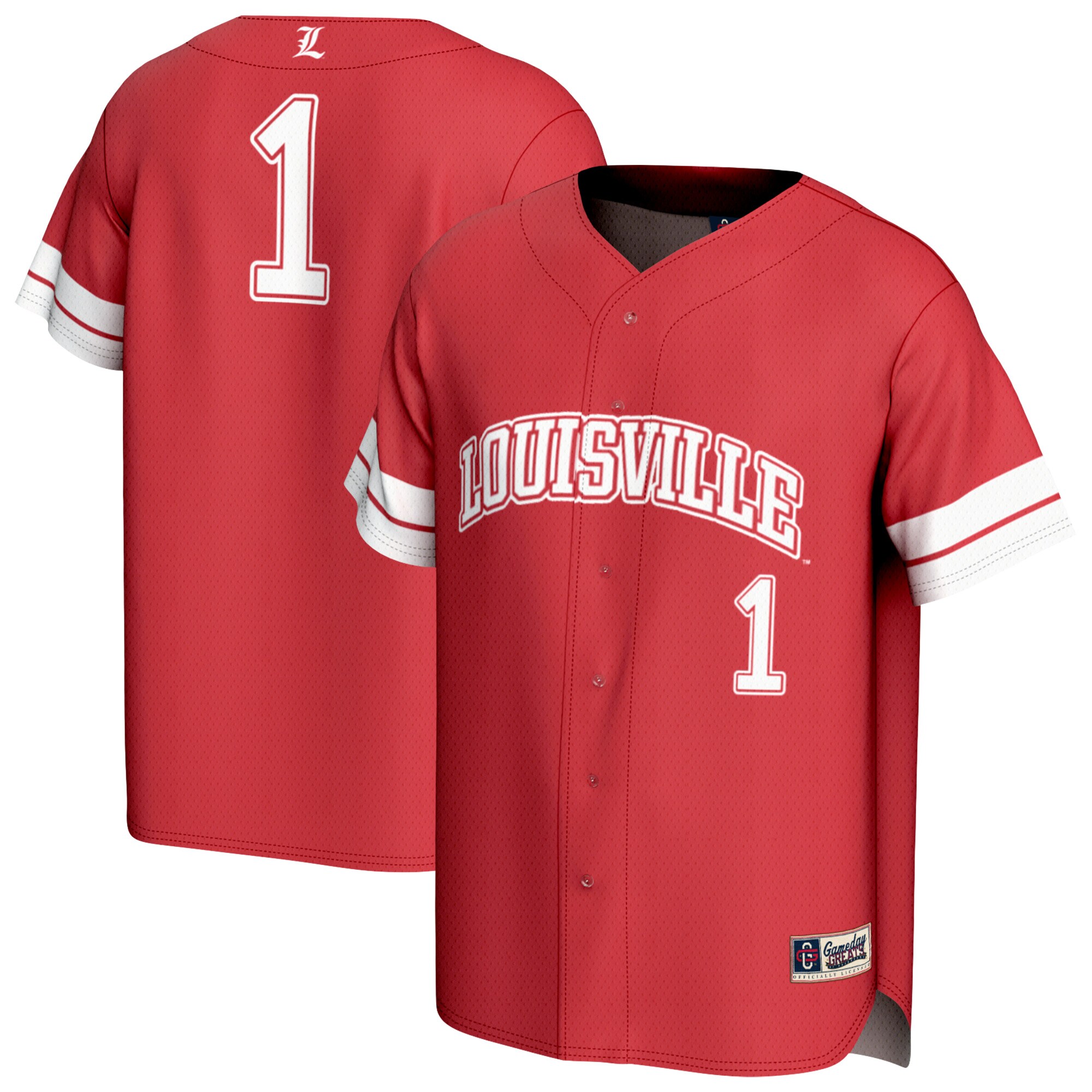 [DDG] Louisville Cardinals GameDay Greats Youth Lightweight Collegiate Baseball Fashion Jersey - Red