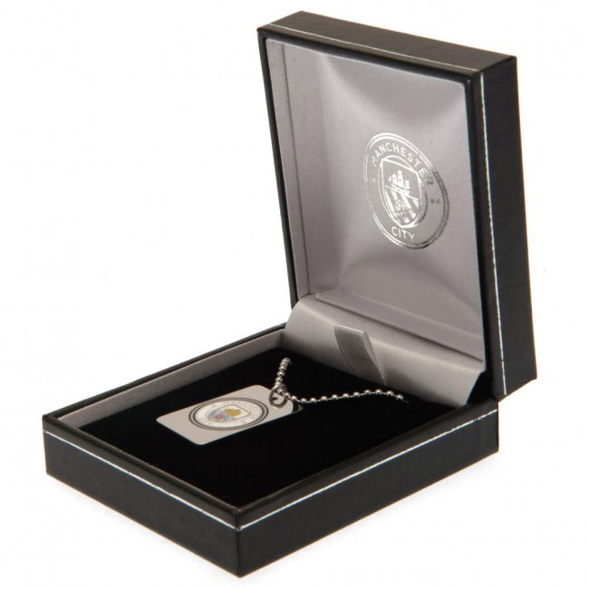 Men's Manchester City FC Enamel Crest Dog Tag & Chain