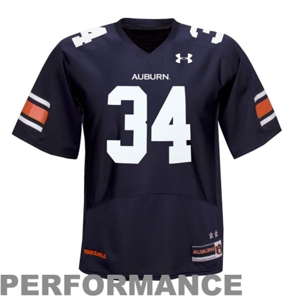 Youth College Football Power #34 Blue Premium Quality Jersey