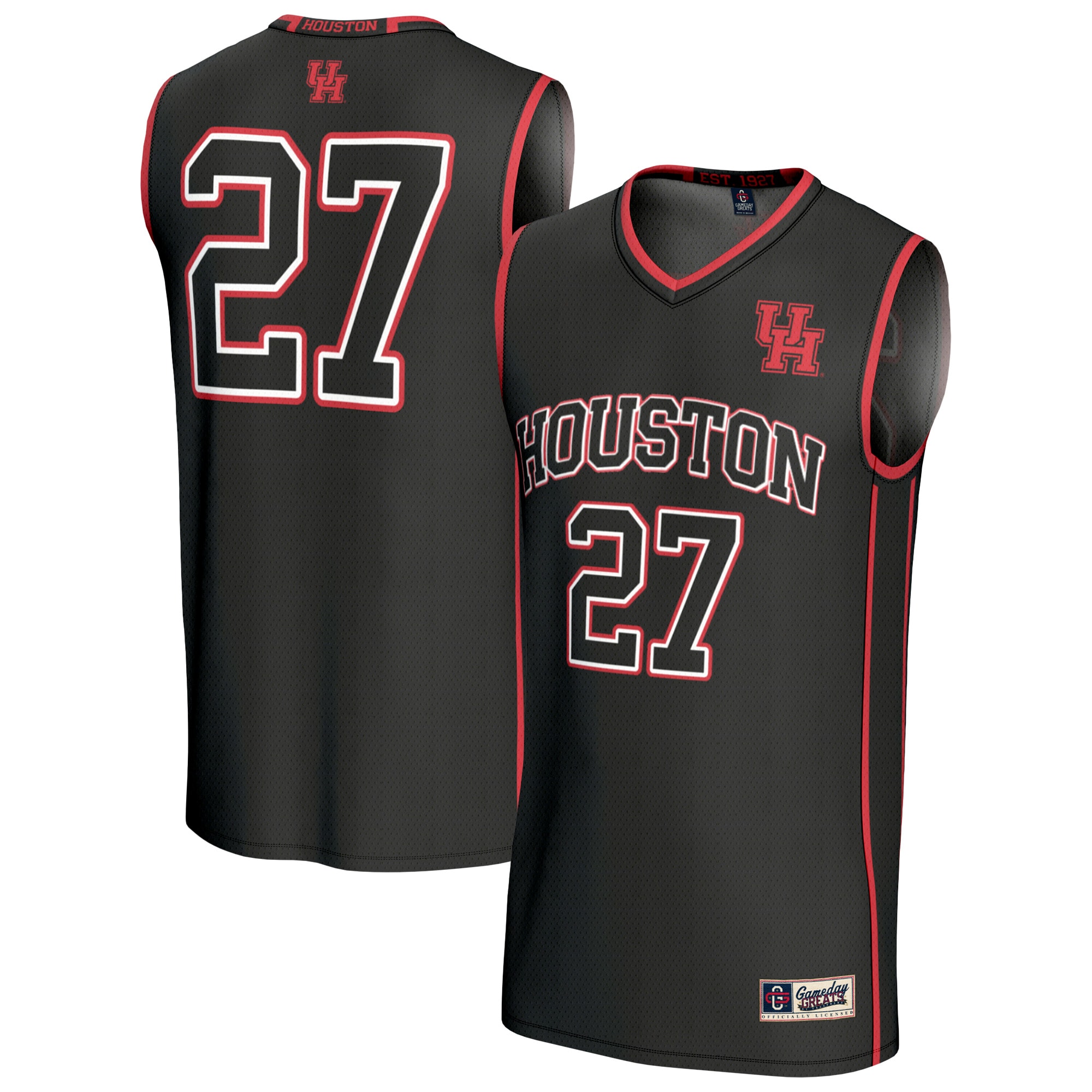 [NJP] Women's Houston Cougars GameDay Greats Lightweight Collegiate Basketball Fashion Jersey - Black