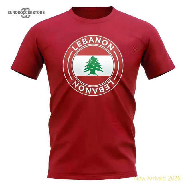 Lebanon Football Badge T-Shirt (Red)