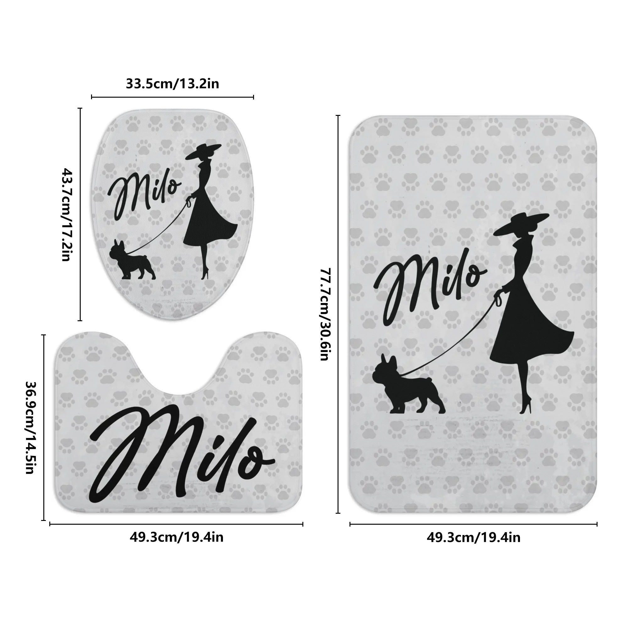 High-Quality Personalized Bathroom Set With Your Frenchie’s Name for ...