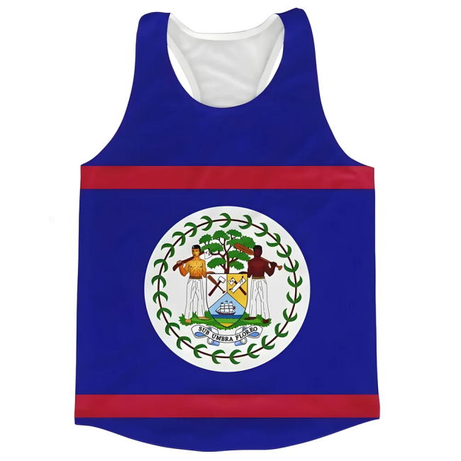 Elite Belize Flag Running Vest Pro-Grade Pro-Grade Match-Ready