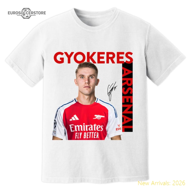 Premium Viktor Gyokeres Arsenal New Signing T-shirt (white) - Premium