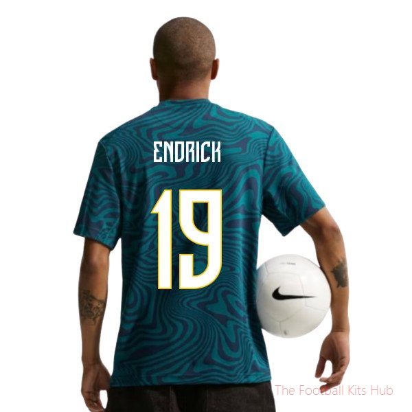 2026-2027 Brazil Primary Dri-Fit Shirt (Geode Teal) (Endrick 19)
