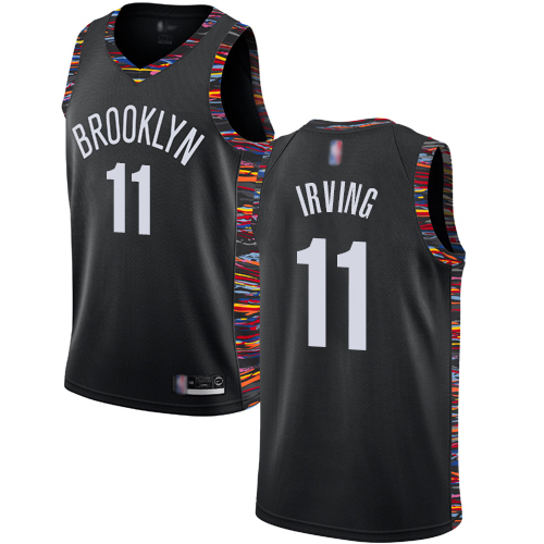 BKN #11 Kyrie Irving Top-Grade 2018 City NBA Jersey - Black Swingman