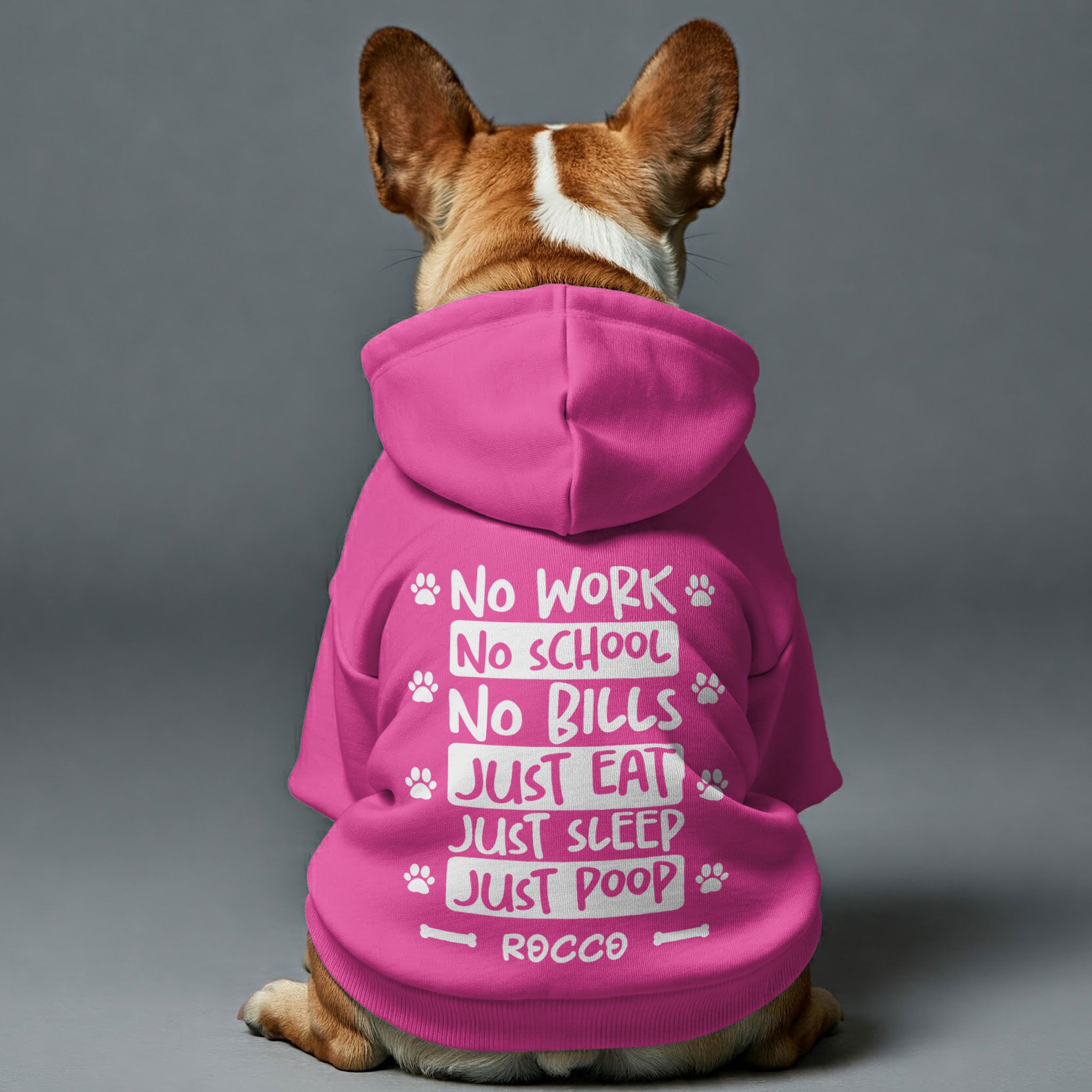 NO WORK - Personalized French Bulldog hoodies with funny quotes and your furry friend's name– Stylish, Cozy, and Premium 100% Cotton