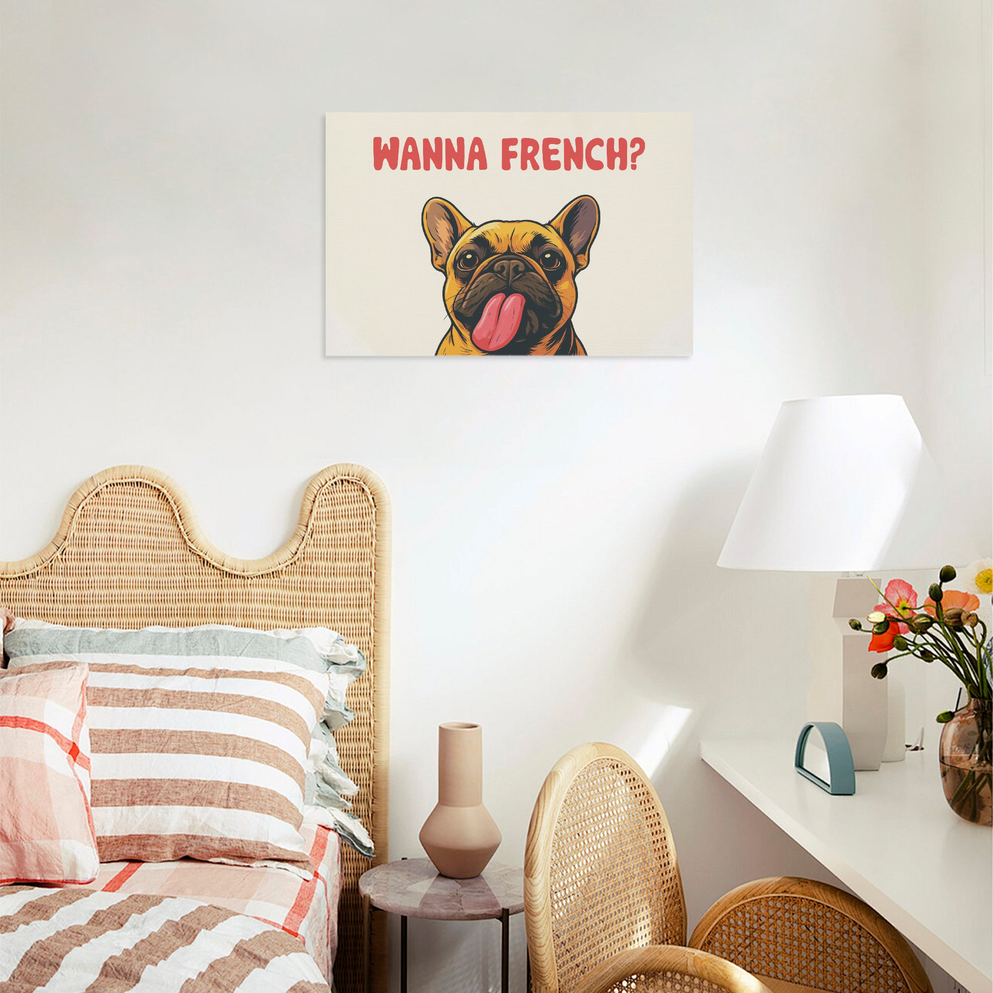 Culture-Inspired Phyllis - Adorable Frenchie Canvas Wall Art for Fashion