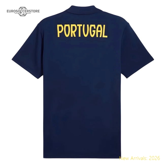 2025-2026 Medium Adults Soccer Shirt Portugal Casuals Polo Persian Blue